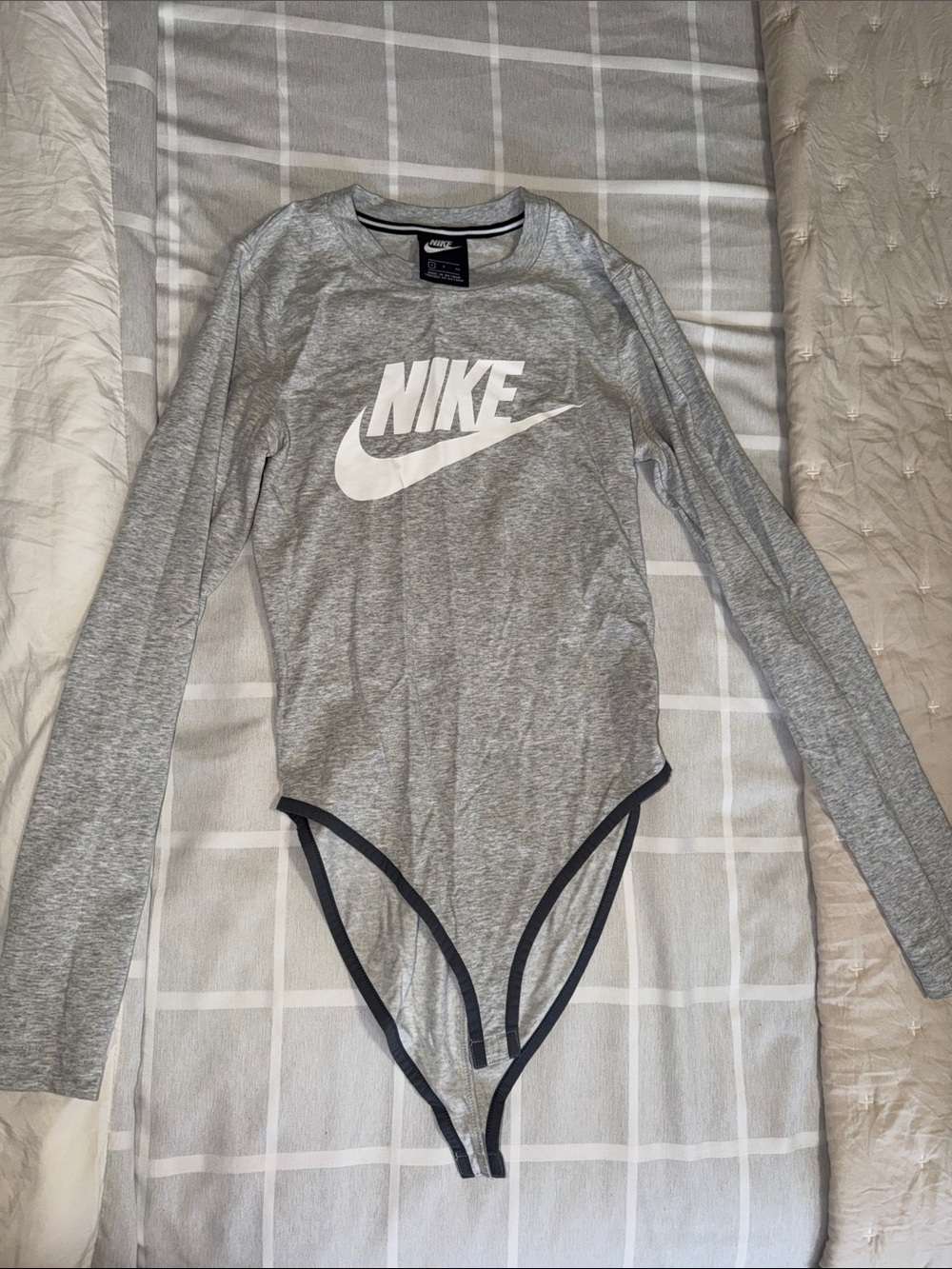 Nike Long-Sleeve Grey Logo One-Piece